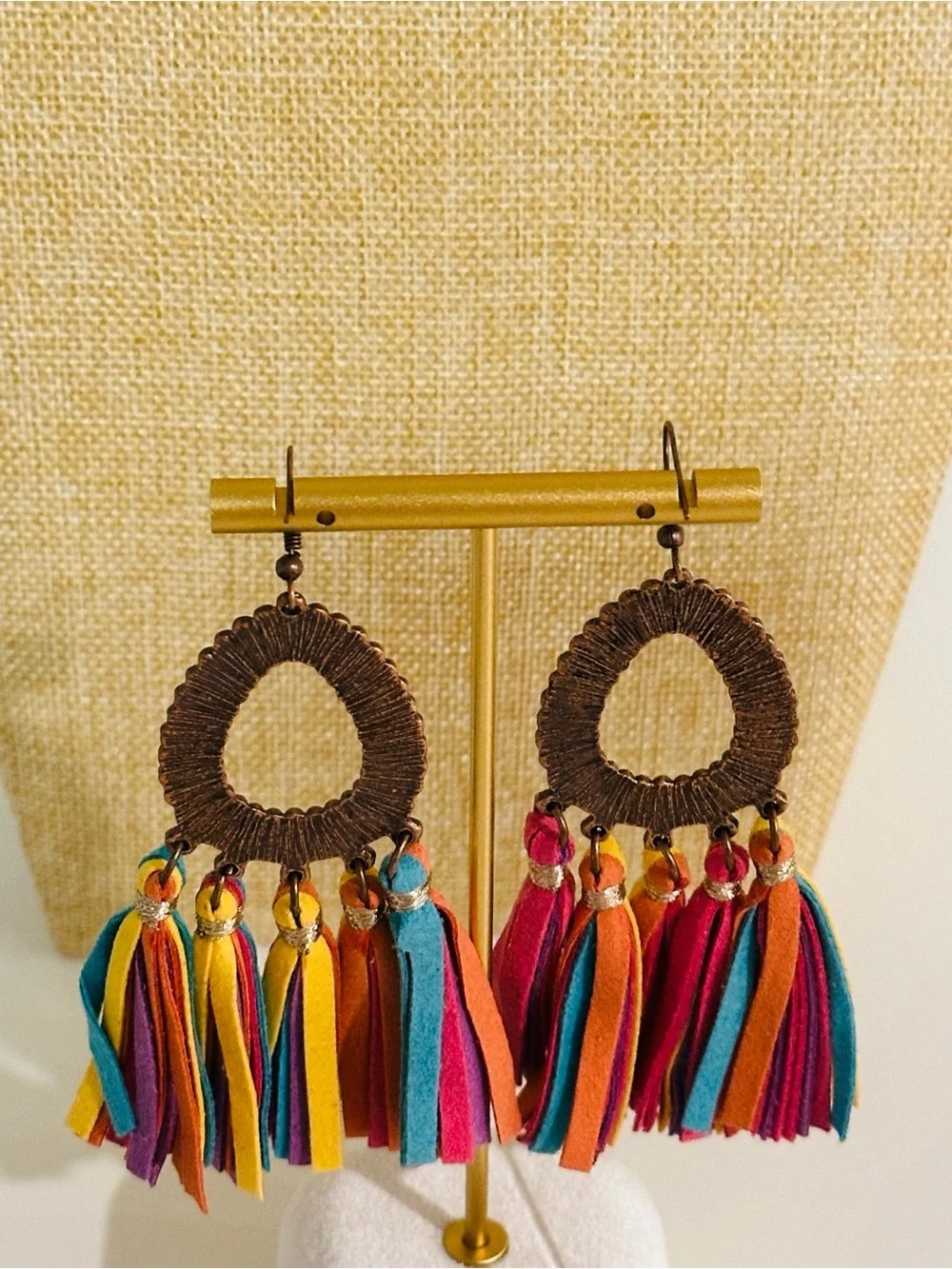 Boho Multicolor Tassel Drop Earrings